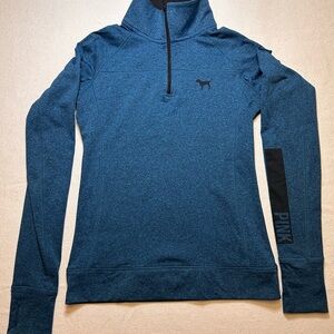 Women’s Pink Blue Quarter-Zip Pullover